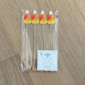 Festive Candy Corn Acrylic Stirrers - Set of 4